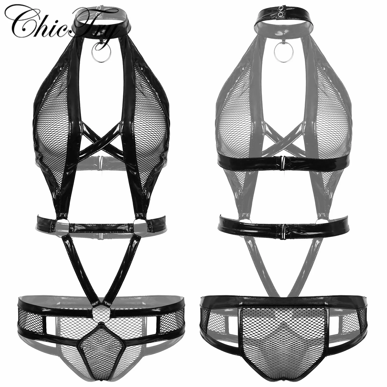 

Women Black Push Up Bodysuit Lingerie Sexy Hollow Out Female Body Tops Clothes Ladies Lingeries with See Through Cups Underwear