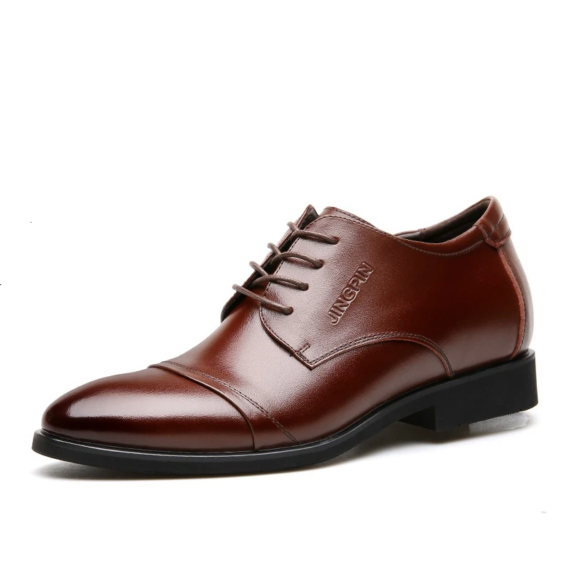 

Men Formal Shoes Spring Autumn Business Man Dress Shoes British Luxury Oxfords Lace Up Mans Wedding Footwear Height Increasing