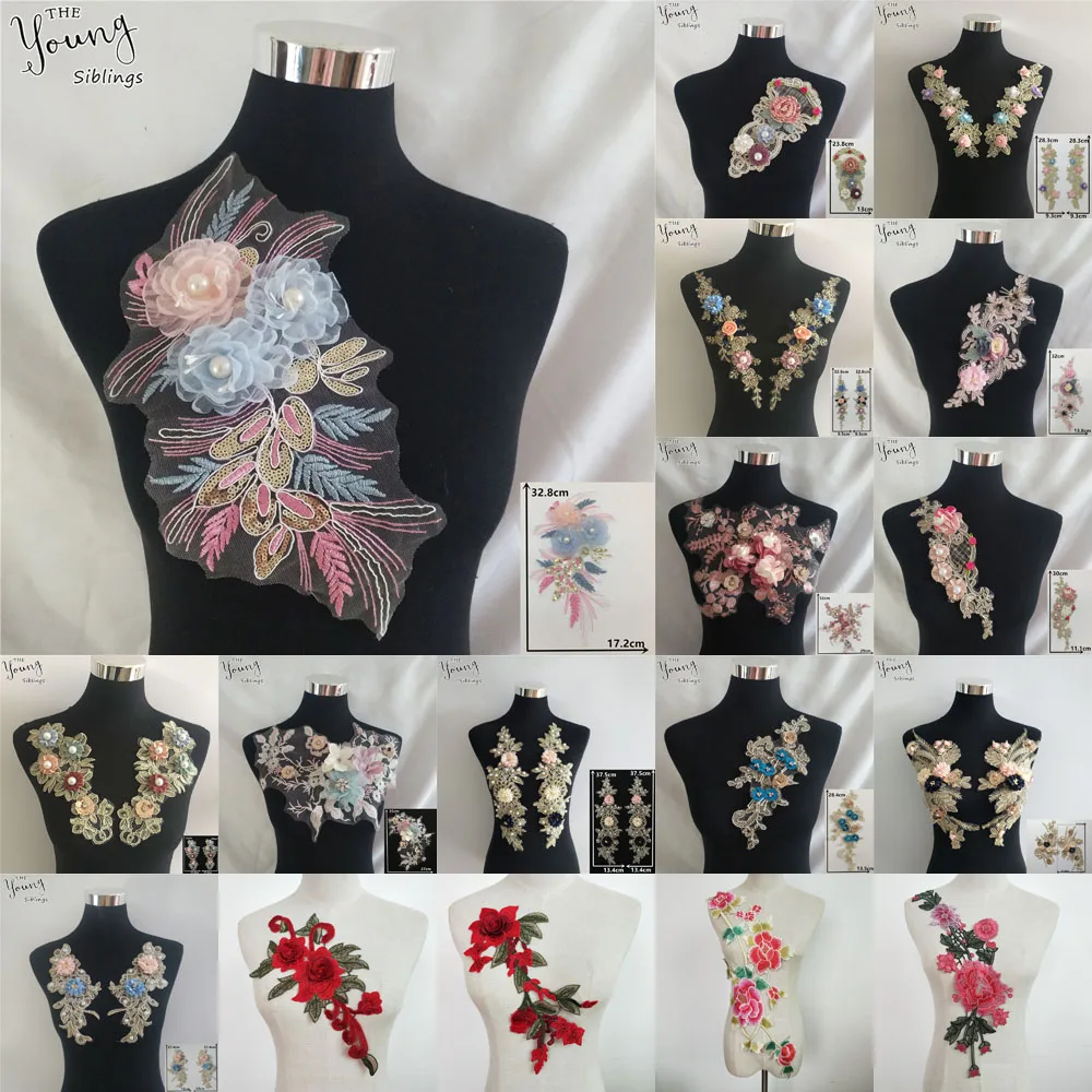 Модный стиль кружевной воротник вышивка Шитье своими руками блестки кружевная