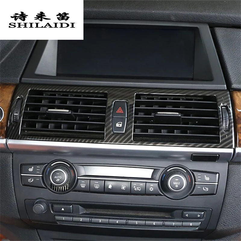 

Car Styling Carbon fiber Interior navigation Decoration Strip Frame Cover Trim Sticker For BMW X5 X6 E70 E71 E72 SAV Accessories