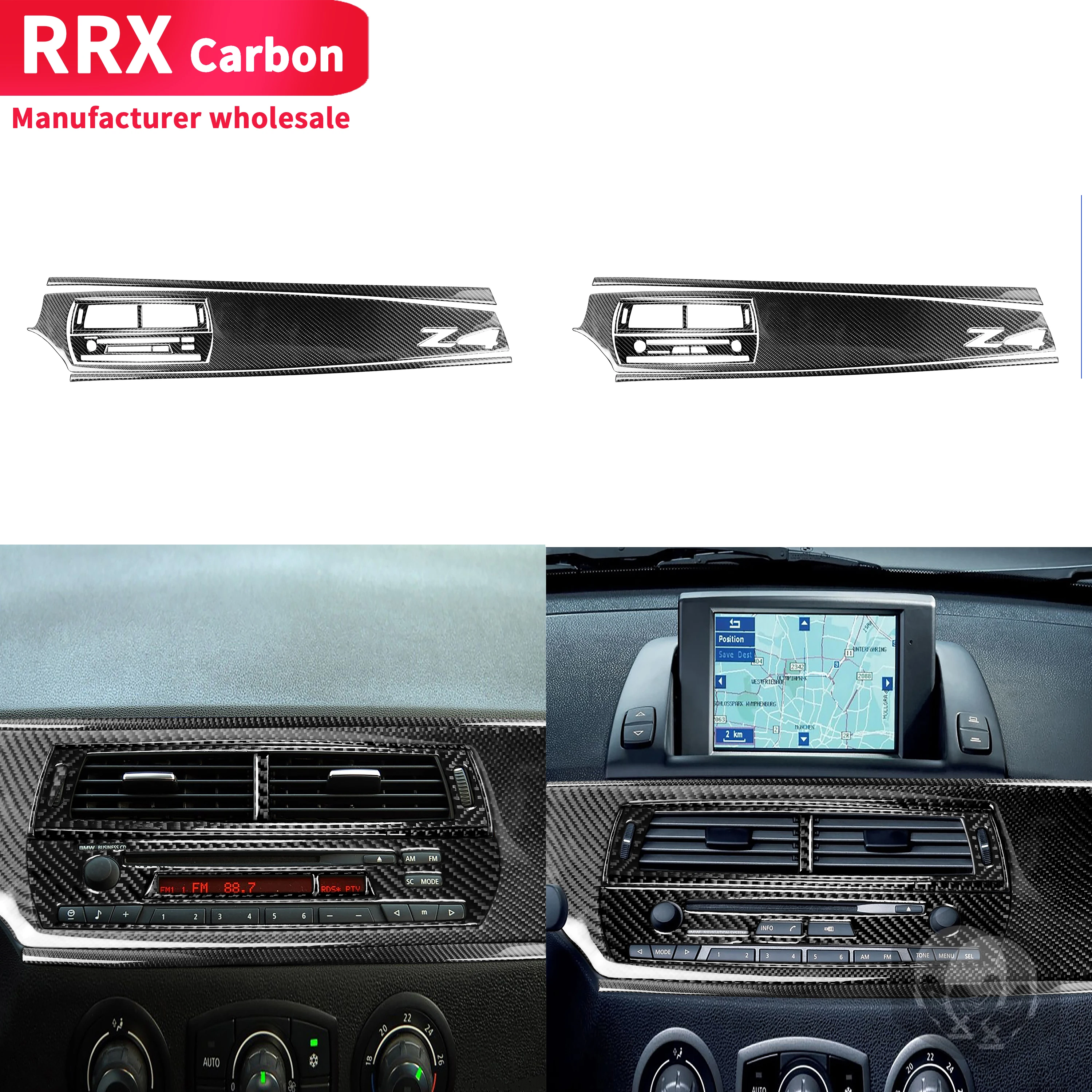 

For BMW Z4 E85 2003 2004 2005 2006 2007 2008 Carbon Fiber Stickers Air Outlet Frame Radio Dashboard Panel Interiors Accessories