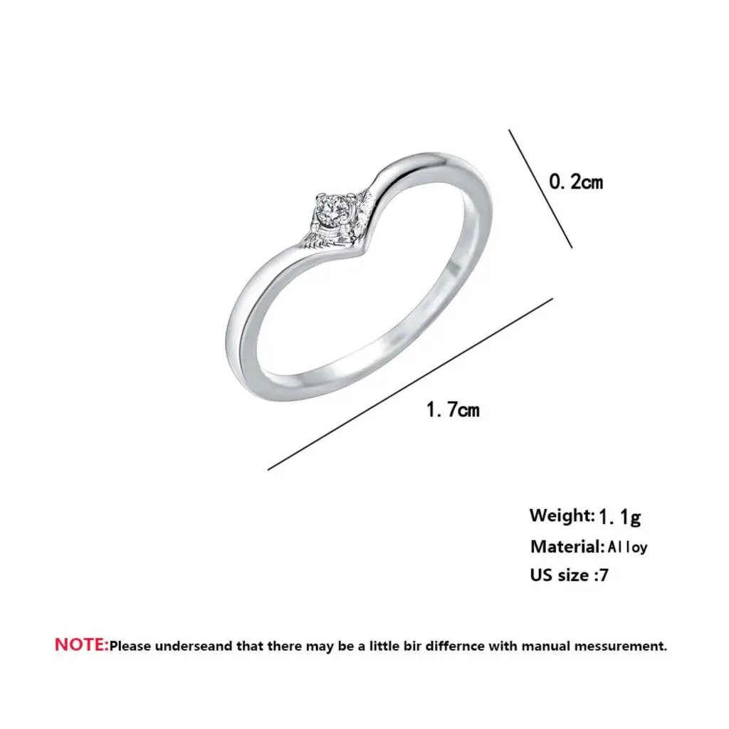 Женское кольцо с треугольным вырезом Cxwind регулируемое треугольное кристаллами