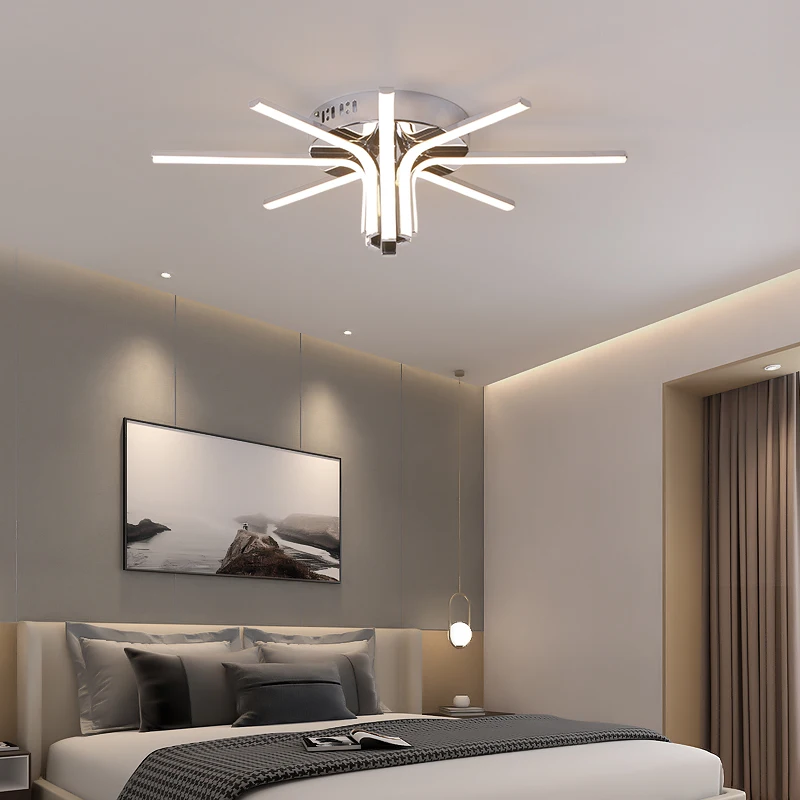 

modern led ceiling lights for living room bedroom aluminum body remote control home ceiling lamp lighting chrome/gold finished