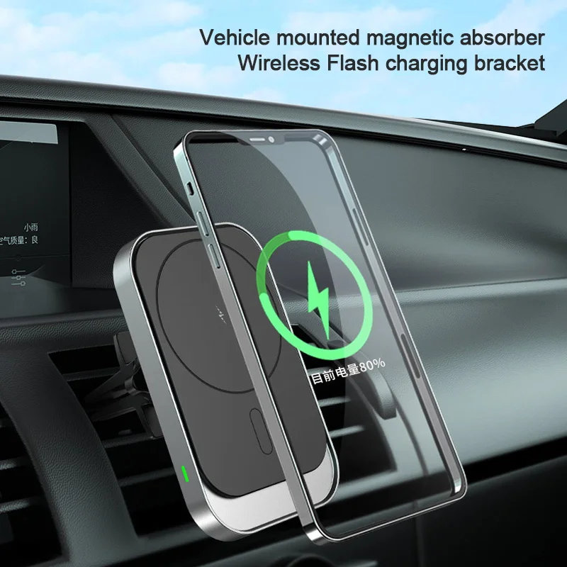 

Magnetic Wireless Car Charger Phone Holder for iPhone 12 Pro Max 15W Qi Fast Charging Car Phone Holder Air Vent for iPhone 12