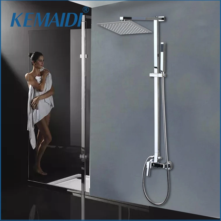 Набор для душа KEMAIDI хромированный настенный смеситель 8 дюймов с регулируемой