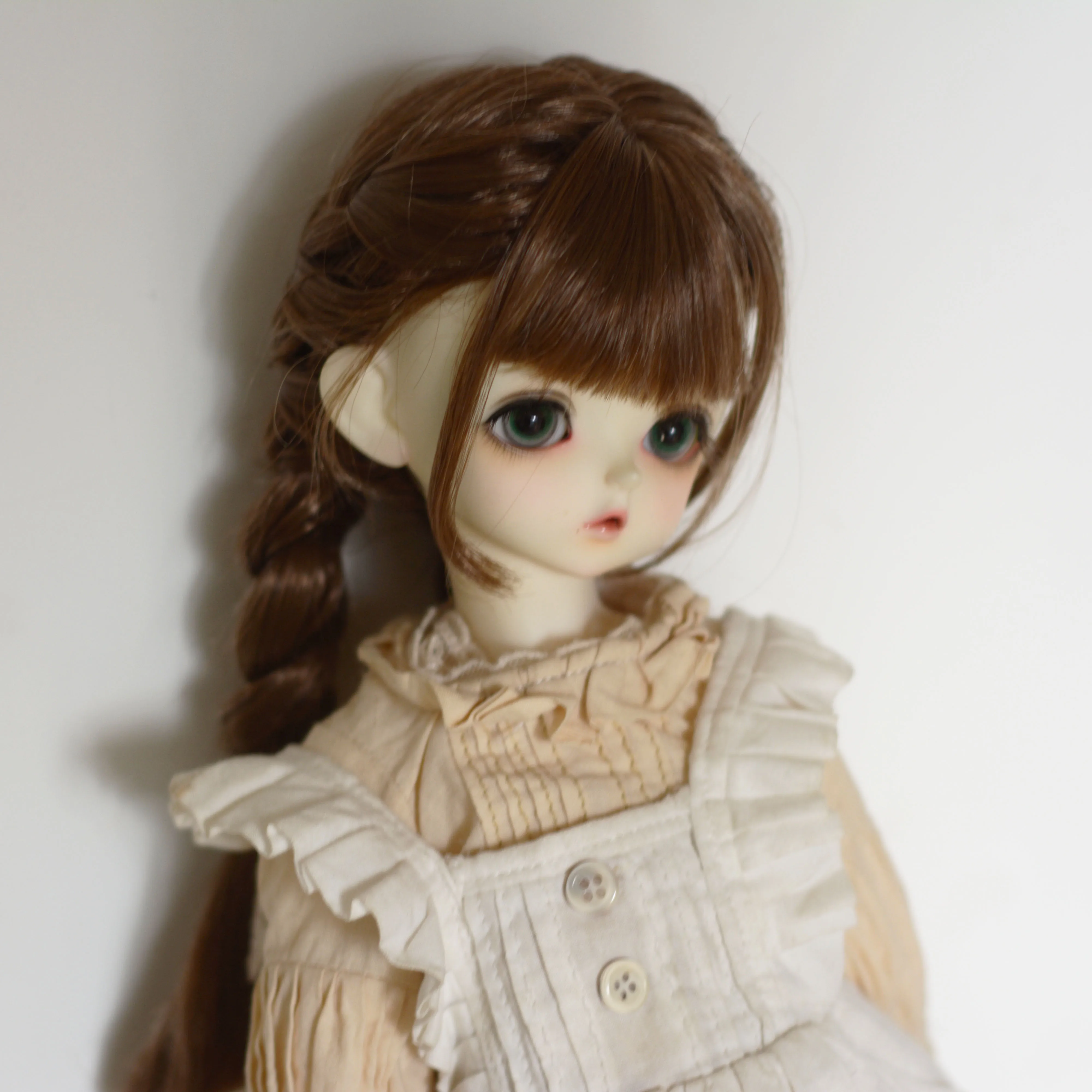 

Парик для шарнирной куклы, мягкая шелковая плетеная косичка с рыбьими косточками, подходит для 1-3, 1-4, 1-6 размеров, аксессуары для кукол