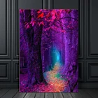 Алмазная 5D картина сделай сам, вышивка крестиком с изображением пейзажа, фиолетового дерева, квадратное мозаичное украшение