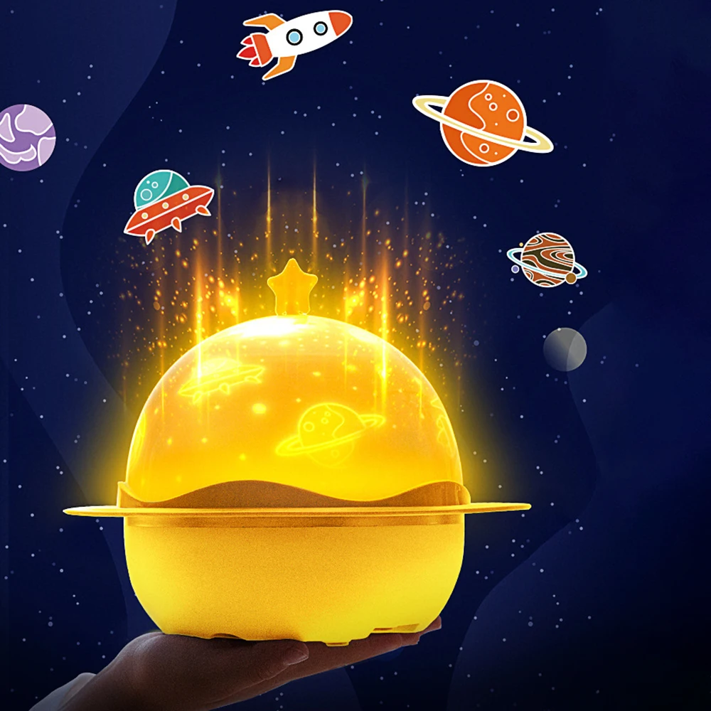 

Infant Baby Night Light Rotating Lamp Kids LED Projector Night Lights With Music Rechargeable Colorful Flashing Star Lamp Gift