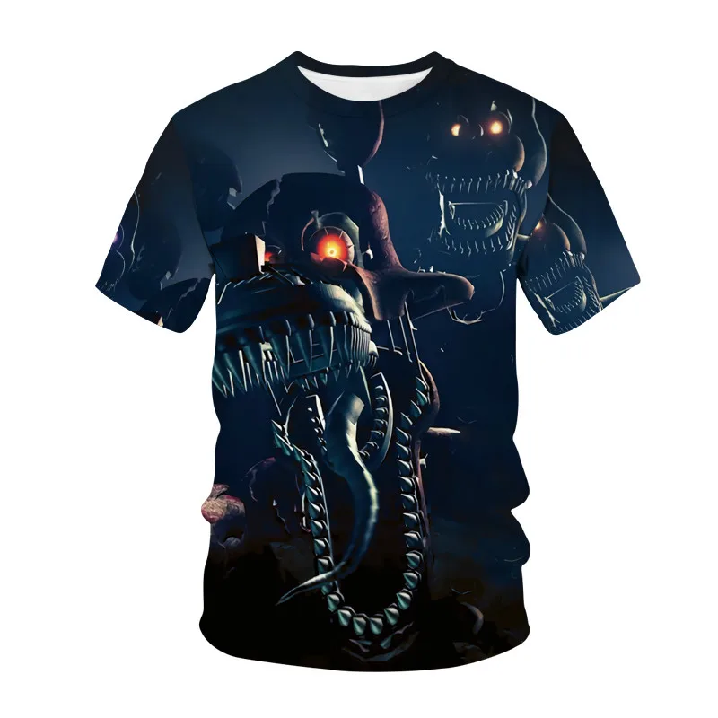 

Boys and girls O-neck short-sleeved T-shirt creative animation 3D printing casual street fashion clothing