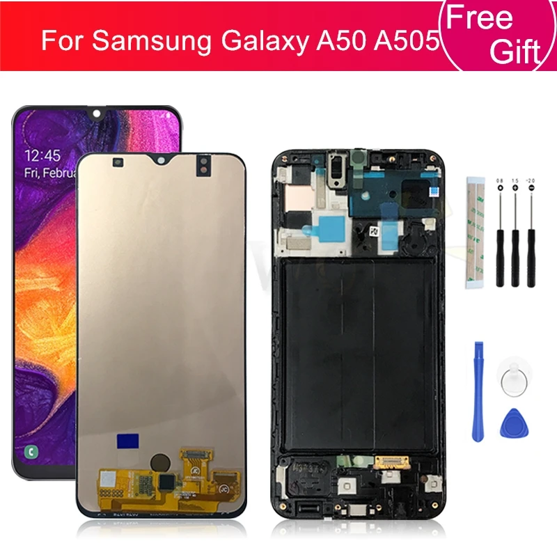 Для Samsung galaxy A50 2019 A505 сенсорный экран дигитайзер в сборе + рамка A505F/DS A505F A505FD A505A