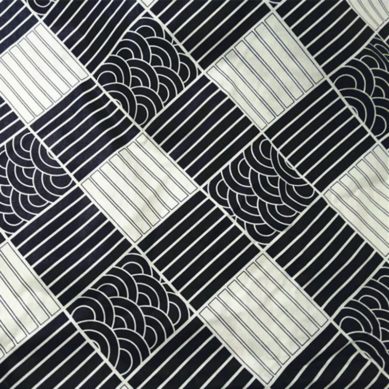 Хлопковая саржевая ткань с принтом морской волны Детская одежда для рукоделия