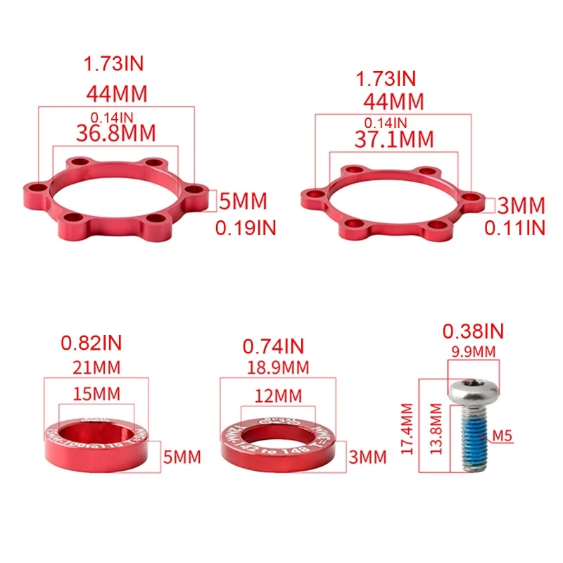 

Bicycle Disc Conversion Seat 100 rpm Front Hub 110/142 rpm Adapter Kit for Boost