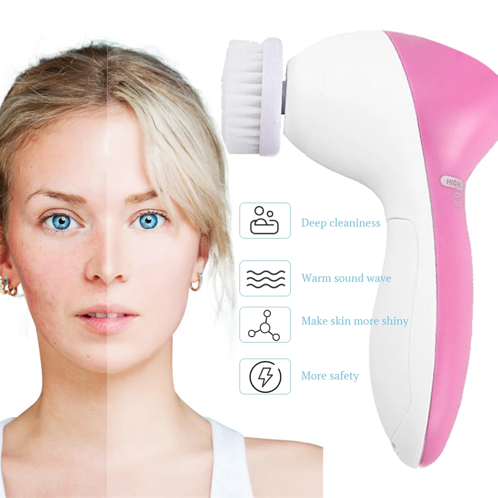 Электрическое очищающее средство для лица лицо 5 в 1 ультразвуковая Очищающая