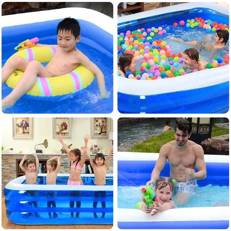 

170CM 3Layers Inflatable Swimming Pool For Adults Kids Children Family Pool Bathing Tub Outdoor Indoor Large Swimming Pool