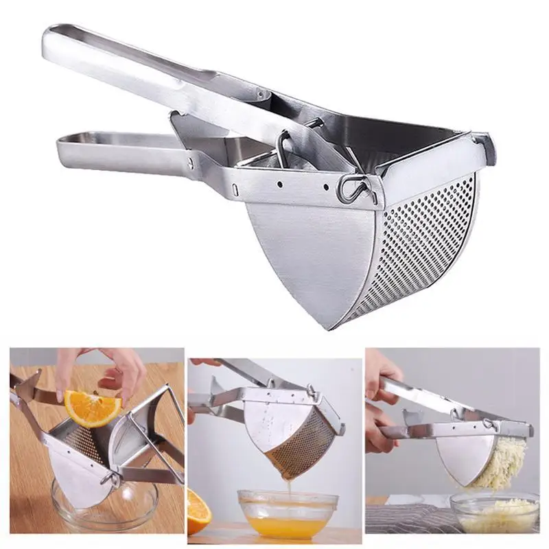 

Heavy Duty Single Press Lemon Squeezer Aluminum and Steel Business Lime Hand Squeezer Manual Citrus Press Juicer Potato Masher