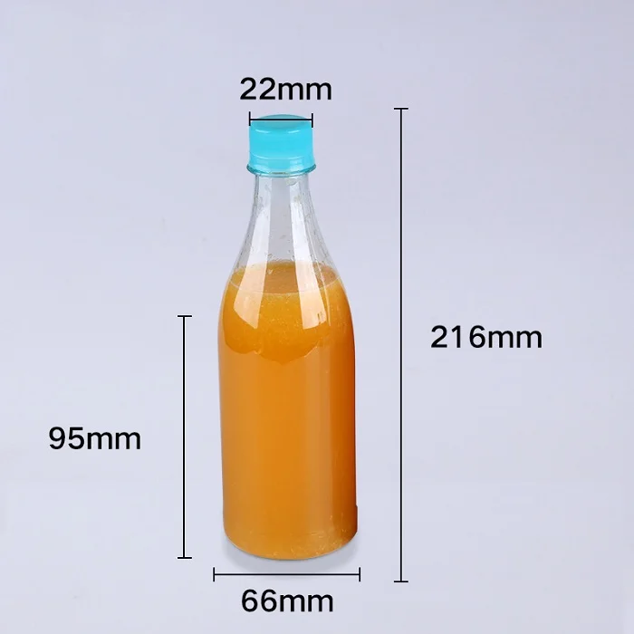 500ML blue 300 мл, 500 мл прозрачная пластиковая бутылка с винтовой крышкой пищевой ПЭТ Упаковка контейнер для воды, сока, напитков 5 шт - Цвет: 500ML blue