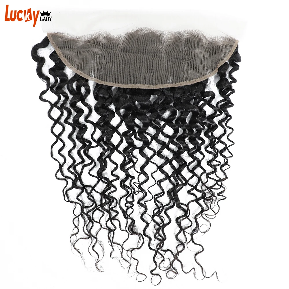 13X4 HD Transparant Lace Frontal Brazilian Water Wave Closure 100% Remy Human Hair Free/Middle/Three Part Natural Color | Шиньоны и