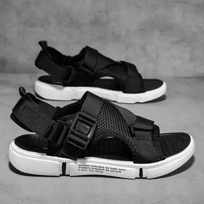 

House Slippers for Men Casual Breathable Men's Sandals Open Toe Summer Flip Flops Male Beach Wading Shoes Man Low Top Shoues Dk