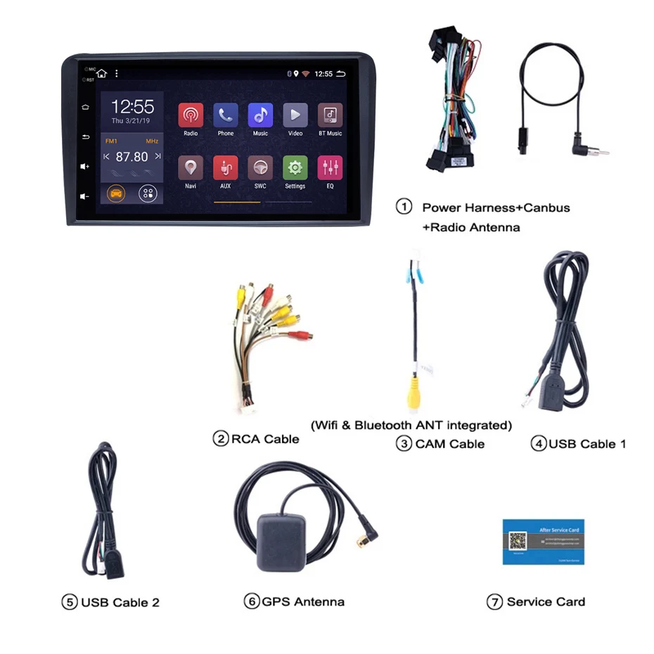 Авторадио wanqiCar gps HD стерео Navi 10 1 "Android 8 для Audi A3 RS3 2003 2012 с Bluetooth wifi AUX поддержка DVR
