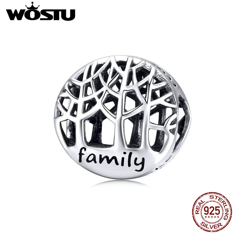 WOSTU, 925 пробы, серебряные, семейные корни, бусины, серебряная эмаль, подходят к оригинальному браслету и браслету, женские амулеты, сделай сам, изготовление ювелирных изделий CQC1144