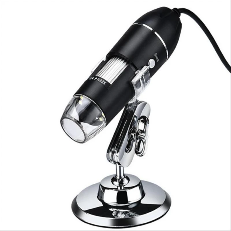 

Adjustable 1600X 2MP 8 LED Digital Microscope USB Endoscope Zoom Camera Magnifier With Stand Correction Ruler Set