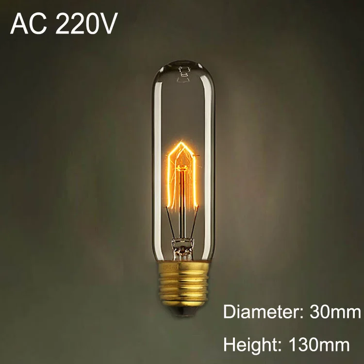 T10 Винтаж Эдисон лампы AC 220V E27 накаливания Ретро светильник лампы для Гостиная Спальня столовая домашний декор - Цвет: T10