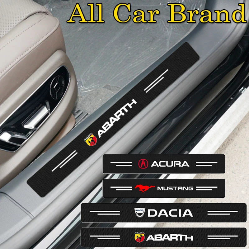 

4pcs Car Carbon Fiber Sitckers Auto Door Sill Sticker Car Accessories for SAABs 93 Vector Aero Pantalla Radio Android 95 Gripen