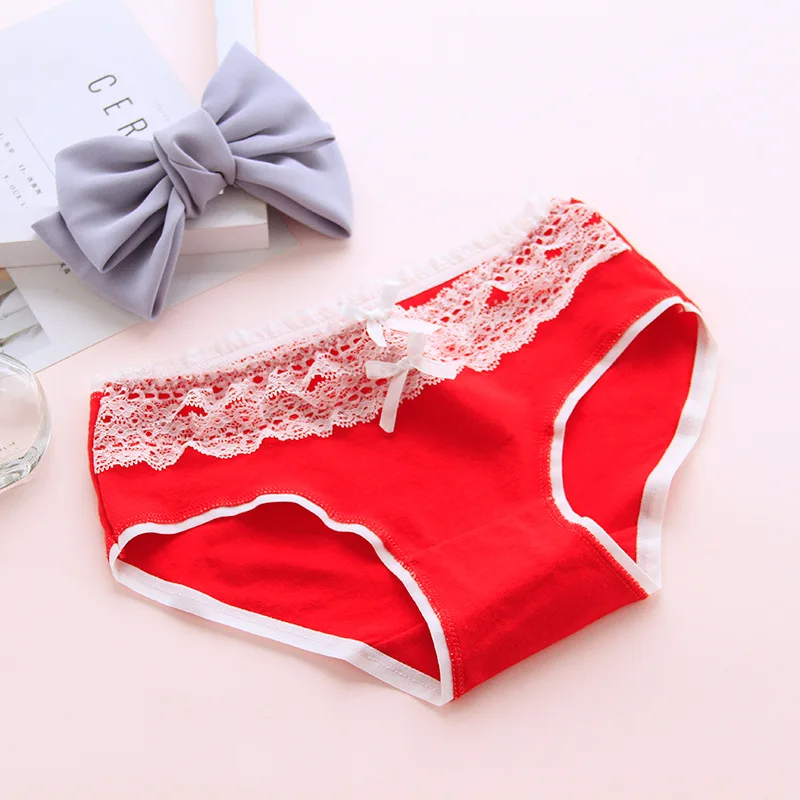 Нижнее белье для молодых девушек 6 шт./пакет кружевные хлопковые трусы