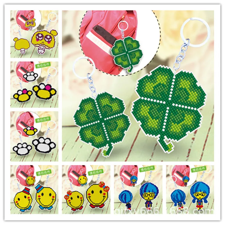 

SMX11-20key chain seed beads animal crossing double sides craft supplies cheap art stich diy kit free shipping gift glass beads