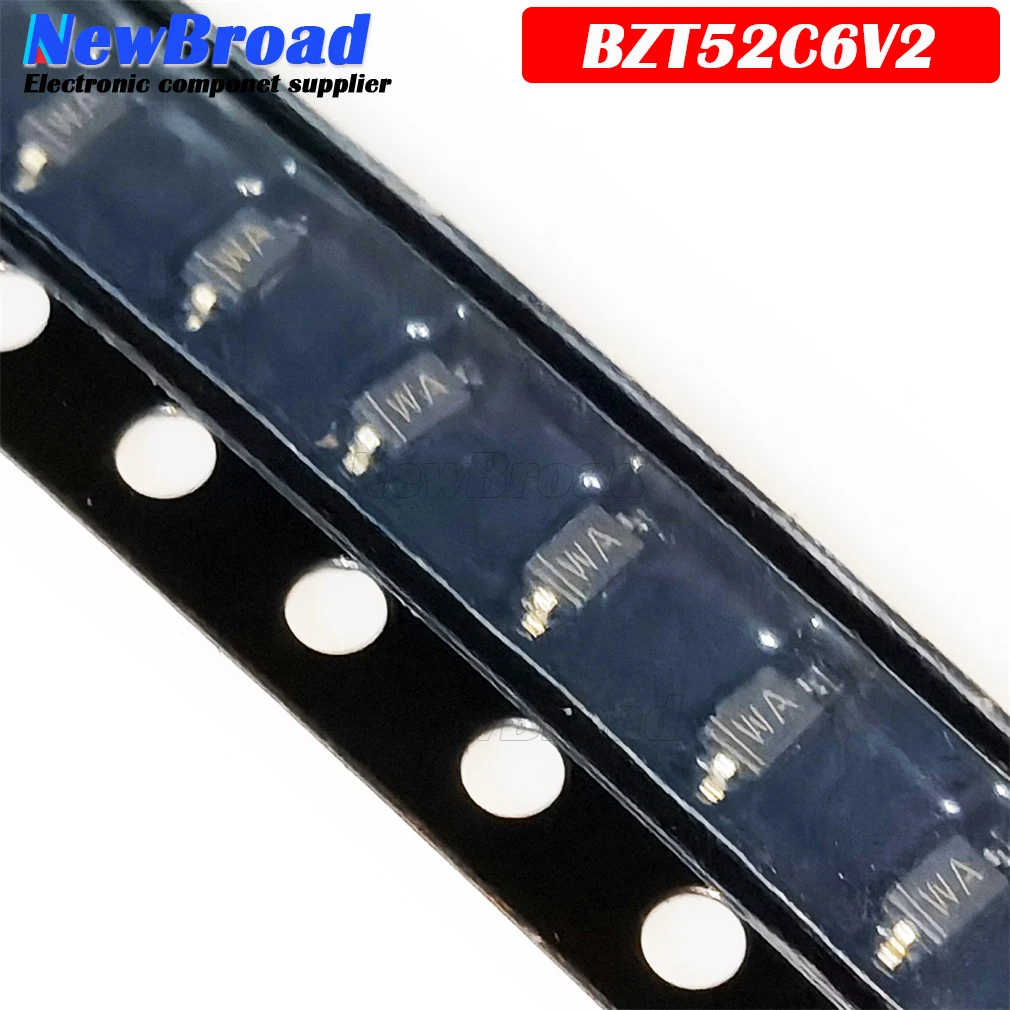 50 шт. SMD Diode BZT52C6V2 WA 6 2 V SOD-123 1206 стабилизирующая трубка напряжения | Электронные