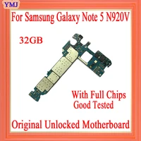 original unlocked for samsung galaxy note 5 n920v motherboard with android system32gb for note 5 n920v mainboardgood tested