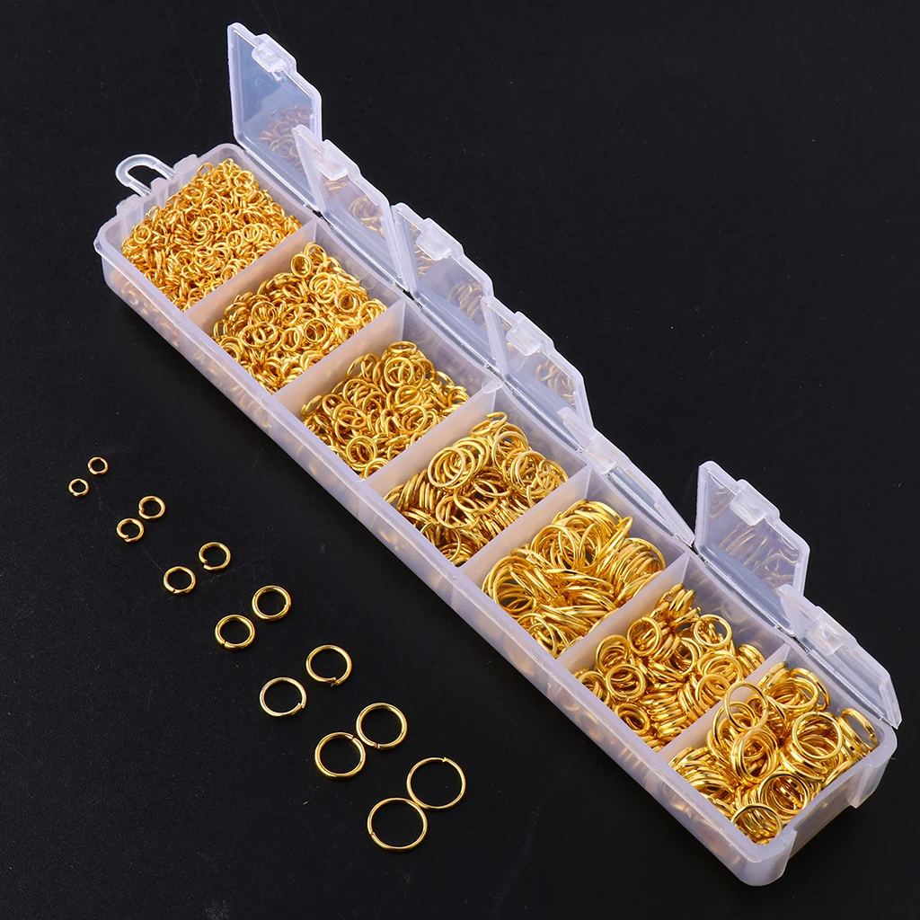 

1500pcs Open Round Jump Rings Conectors for Jewelry Making Accessories with Storage Box