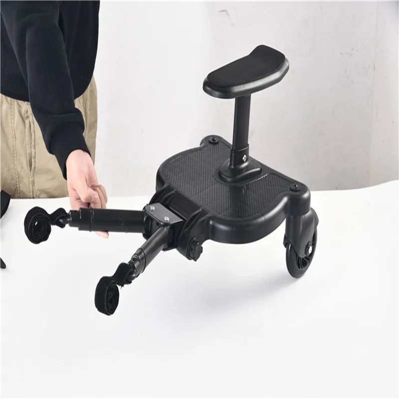 Adaptador de Pedal Universal para cochecito de ni&ntilde;os peque&ntilde;os, placa de pie con asiento, remolque auxiliar, patinete gemelo, autoestopista-2