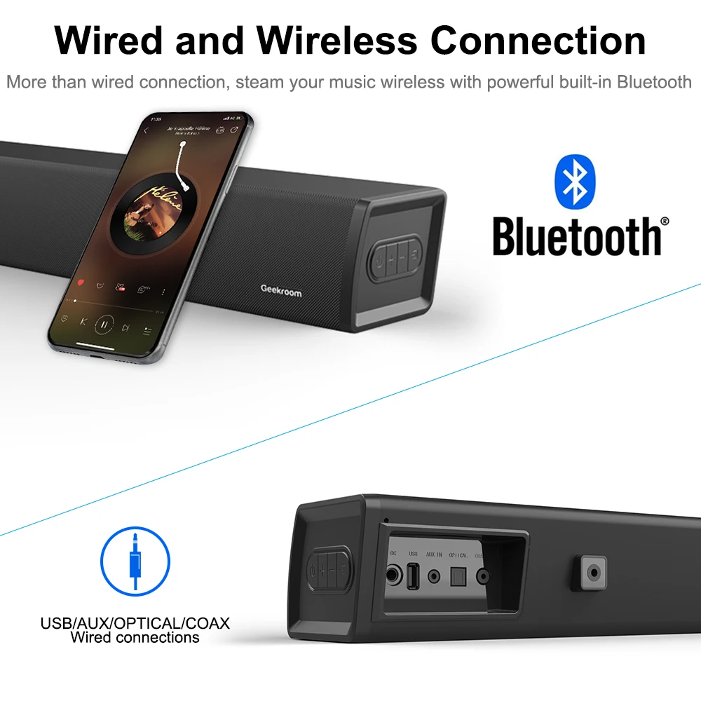40 Вт беспроводной Саундбар Bluetooth колонки домашний ТВ театр звуковая панель с