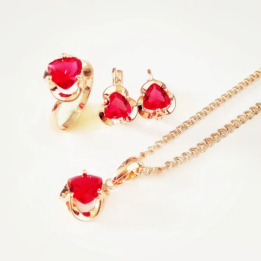 Комплект украшений из колье и серёг под розовое золото 585 пробы | Украшения