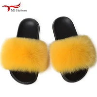 summer faux fur slippers women slides 2021 fashion furry indoor home slippers house flat flip flops platform sandals shoes