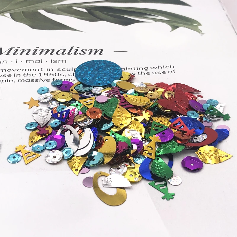 Блестки смешанных размеров/форм в виде хлопьев конфетти Листьев бабочек цветов