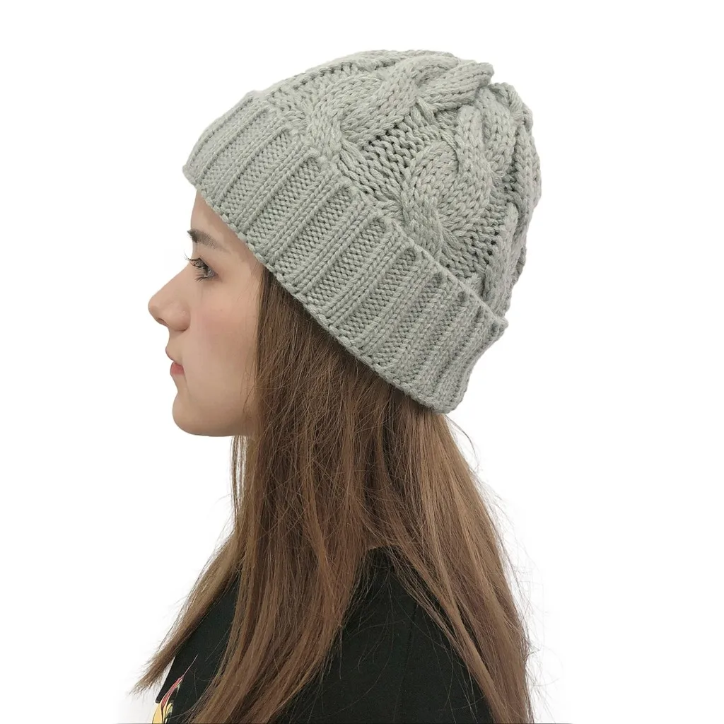 Популярная вязаная мешковатая Шапка-бини большого размера для мужчин и женщин