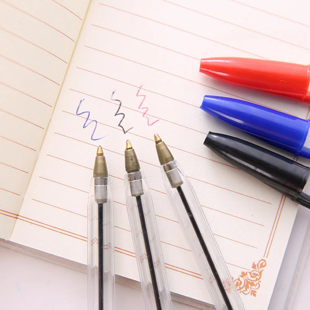 

New 20Pcs/Box 1.0mm Medium Ballpoint Pens Ball Point Red Blue Black Classical Appearance Fit For School Students Office