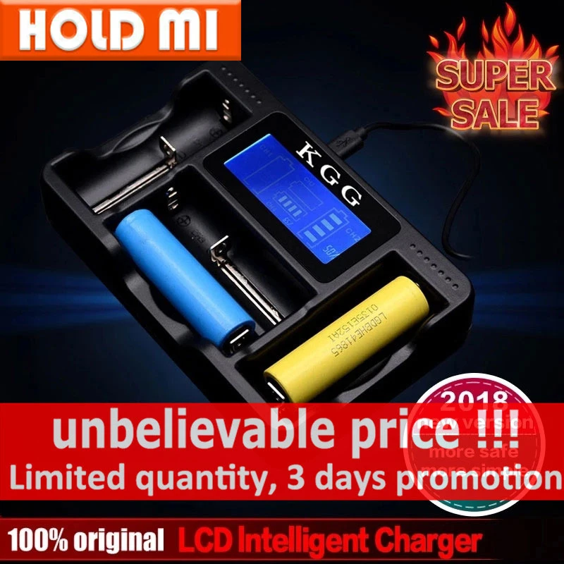 Интеллектуальное зарядное устройство с ЖК-дисплеем для AA/AAA/AAAA/C 18650 18350 26650 22650 10440