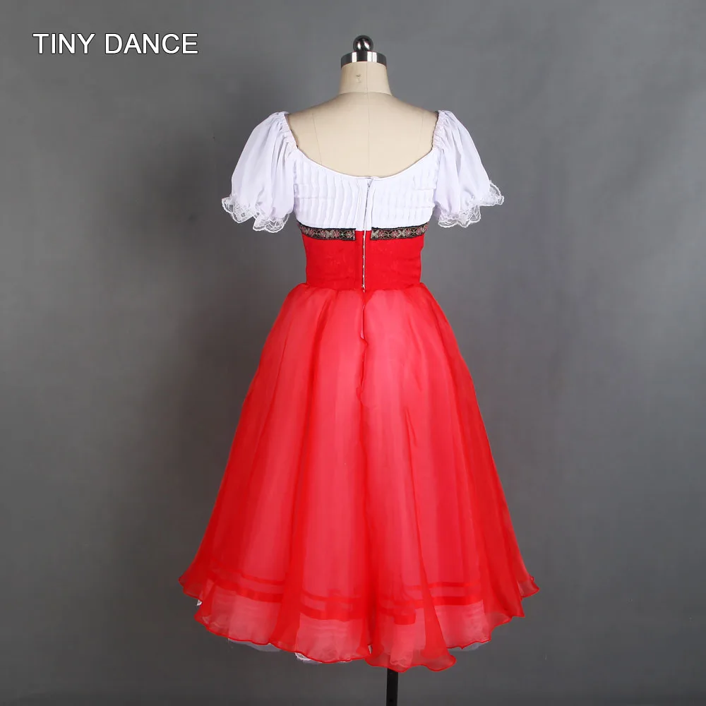 Белое шифоновое платье-пачка с короткими рукавами для балета и танцев Платье