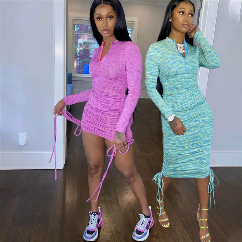 

Женское Бандажное платье с длинным рукавом, повседневное облегающее Платье макси с драпировкой, вечерние платья, оптовая продажа, дропшипп...