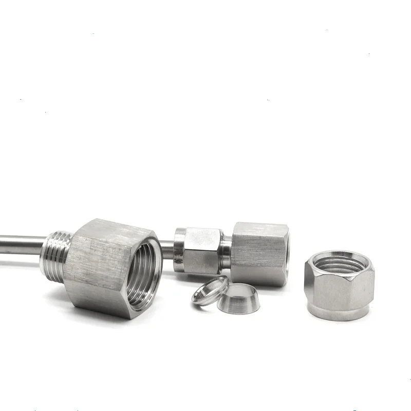 

1/4" 1/2" BSP NPT Female Thread x 8mm 10mm 12mm 1/4 1/2 OD Tube Double Ferrule Compression Fitting Connector Stainless Steel 304