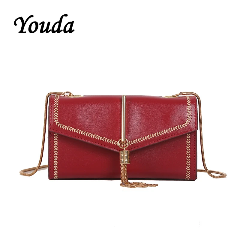 Женская сумка на плечо Youda Классическая однотонная цепочке в стиле ретро 2019|Сумки