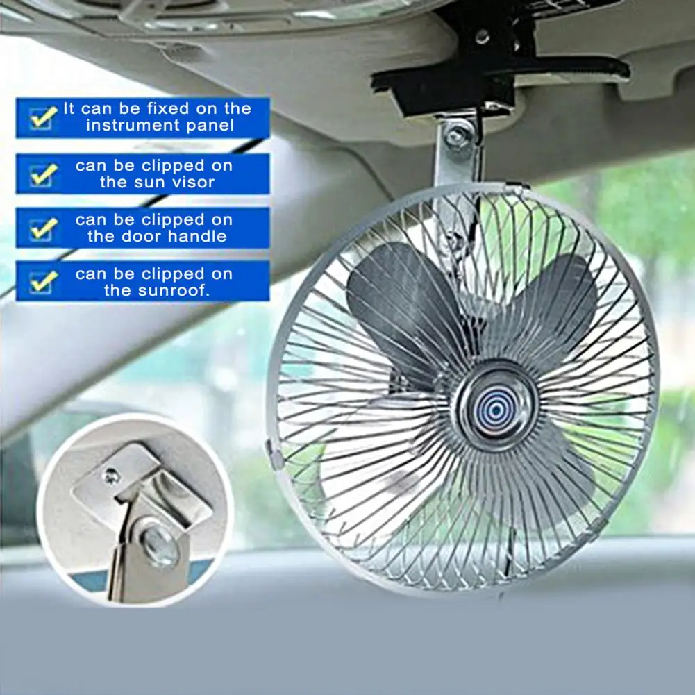 12V 24V Electric Auto Car Fan Cooling Low Noise Clip-on Summer Cooling Fan Truck Vehicle Wind Air Cooler Conditioner Fans