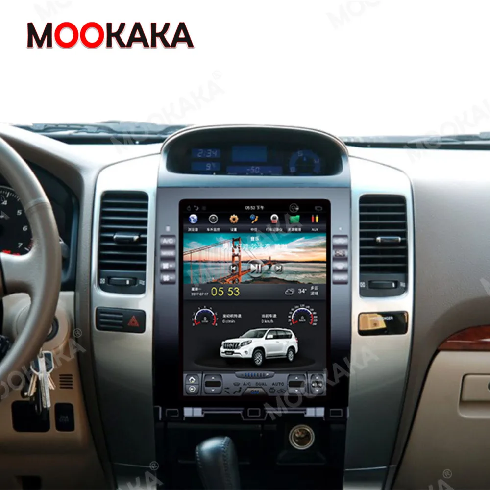 Для Prado 120 Lexus GX470 Радио android для Toyota Land Cruiser 2002 2009 Tesla стерео автомобильный