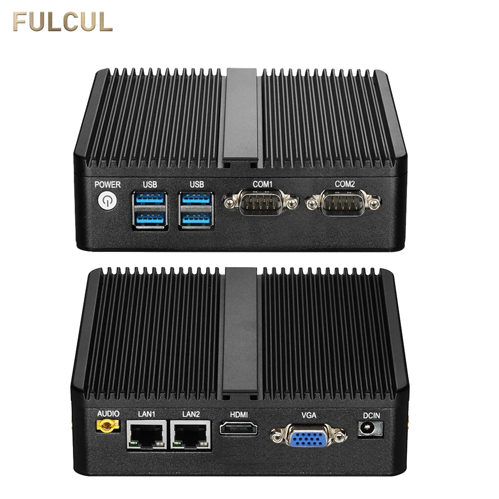 Безвентиляторный мини-ПК Intel Core Pentium Celeron компьютер с двойной LAN NIC гигабитный Ethernet