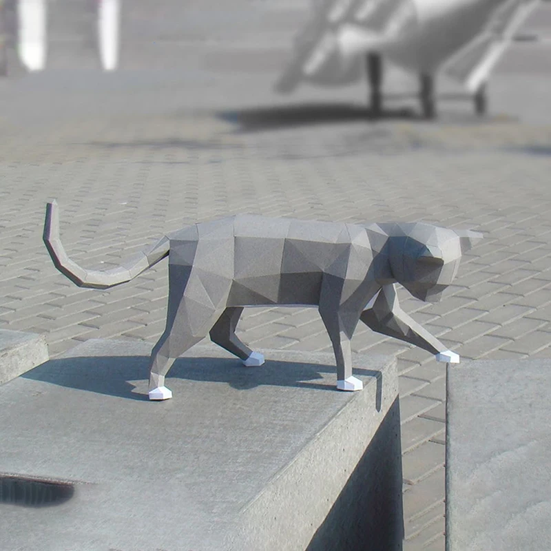 

40cm Low Poly Cat Papercraft Home Decoration Puzzles Educational DIY Boy Girl Birthday Gift