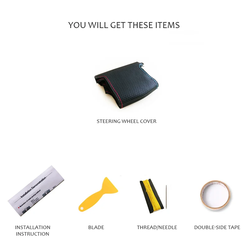 cardak hand stitched black artificial leather car steering wheel cover for bmw e46 325i x5 e53 e39 free global shipping