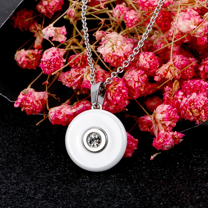 Простое Элегантное керамическое ожерелье с белым кулоном для женщин ширина 6 мм